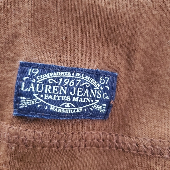 Ralph Lauren Brown Elbow Patch Long Sleeve Tee Women's Size Medium EUC - Picture 7 of 7